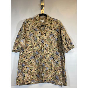 Pierre Cardin Hawaiian Aloha Tropical Scenic Mens Shirt Size XL Korea SS A43